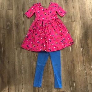 Girls dress with leggings